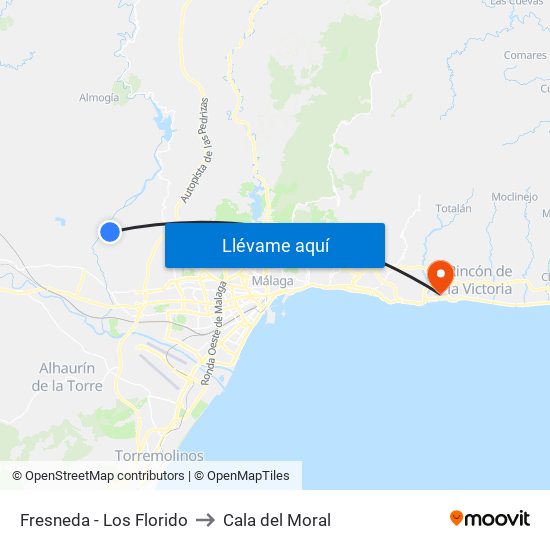 Fresneda - Los Florido to Cala del Moral map