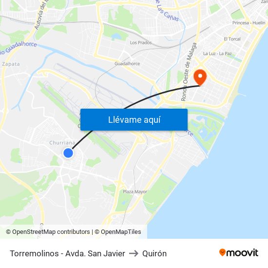 Torremolinos - Avda. San Javier to Quirón map