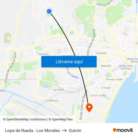 Lope de Rueda - Los Morales to Quirón map