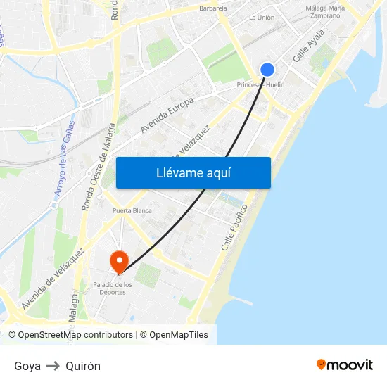 Goya to Quirón map