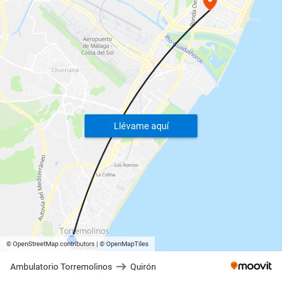 Ambulatorio Torremolinos to Quirón map
