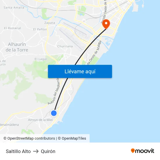 Saltillo Alto to Quirón map