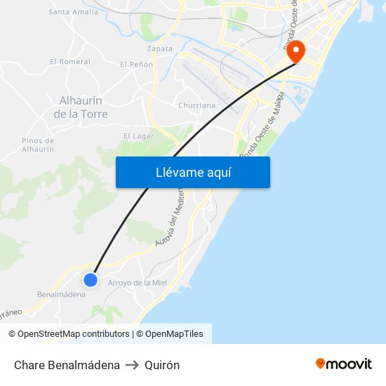 Chare Benalmádena to Quirón map