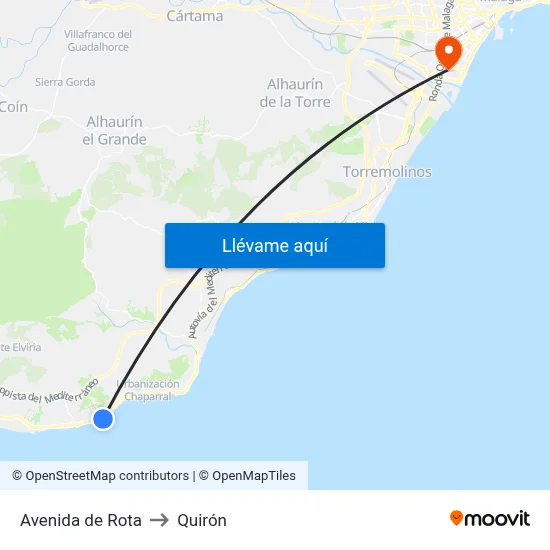 Avenida de Rota to Quirón map