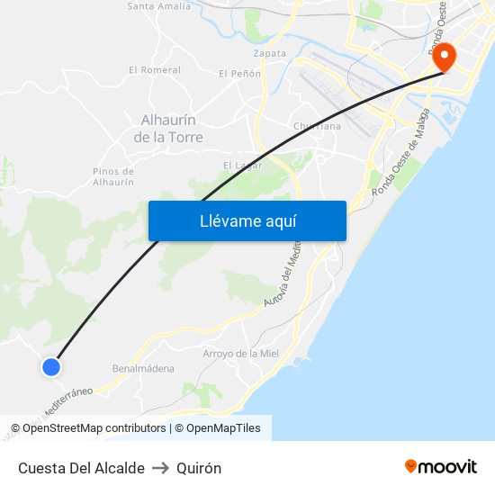 Cuesta Del Alcalde to Quirón map