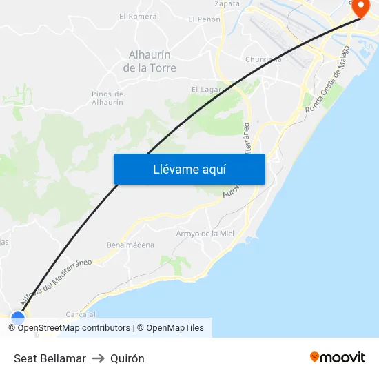 Seat Bellamar to Quirón map