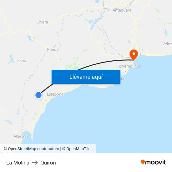 La Molina to Quirón map