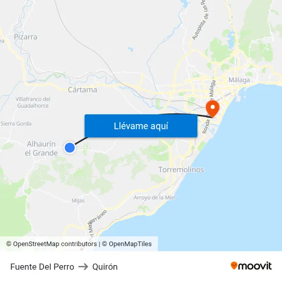 Fuente Del Perro to Quirón map