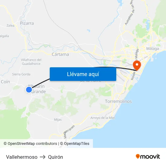 Vallehermoso to Quirón map