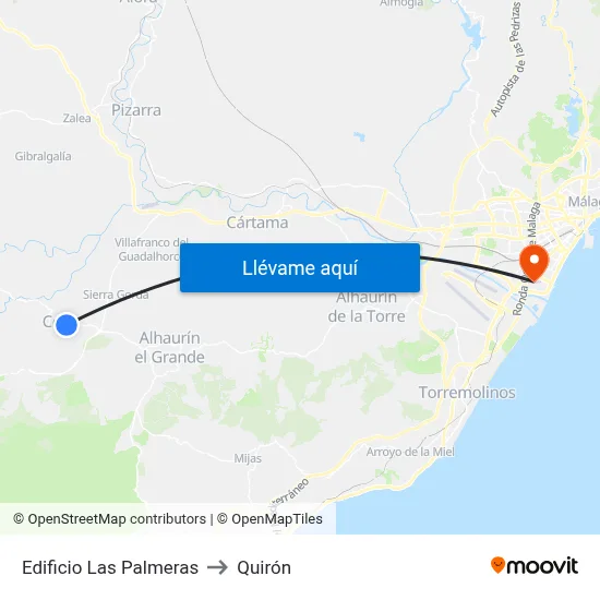 Edificio Las Palmeras to Quirón map