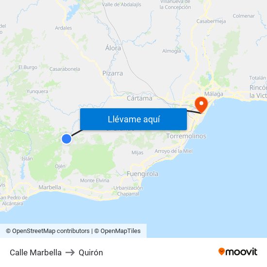 Calle Marbella to Quirón map