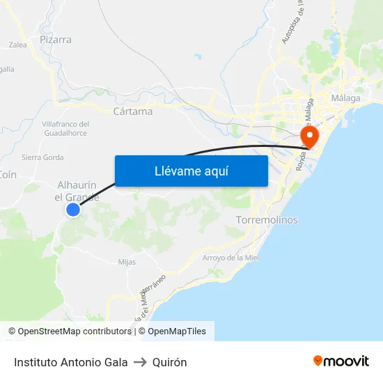 Instituto Antonio Gala to Quirón map