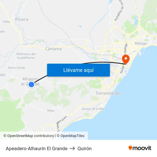 Apeadero-Alhaurín El Grande to Quirón map