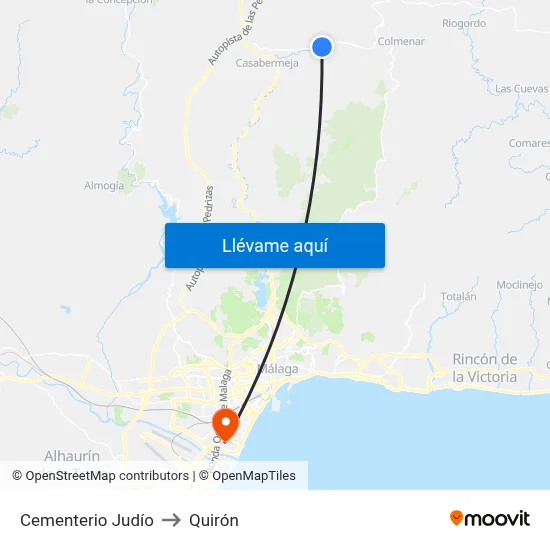 Cementerio Judío to Quirón map