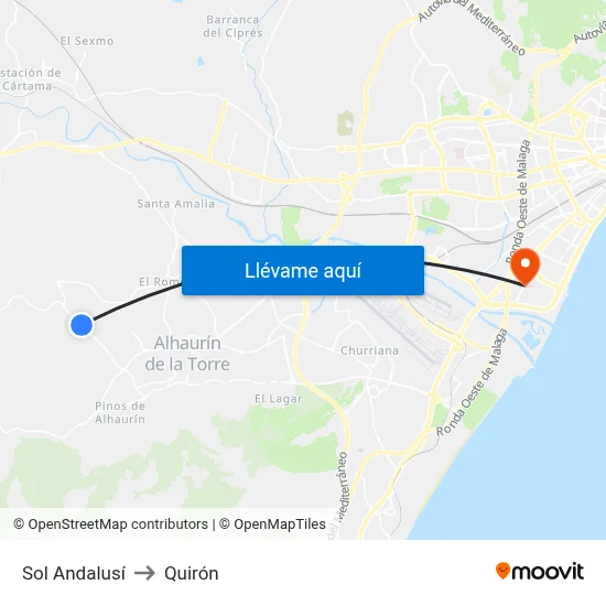 Sol Andalusí to Quirón map