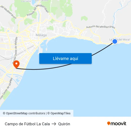 Campo de Fútbol La Cala to Quirón map