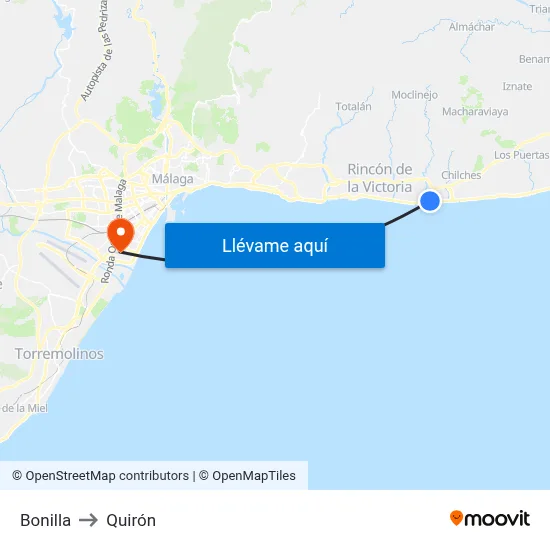 Bonilla to Quirón map