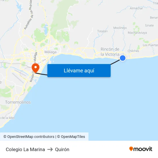 Colegio La Marina to Quirón map
