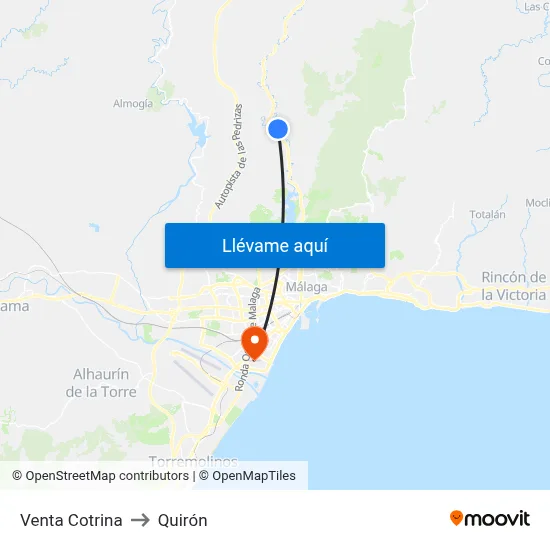 Venta Cotrina to Quirón map