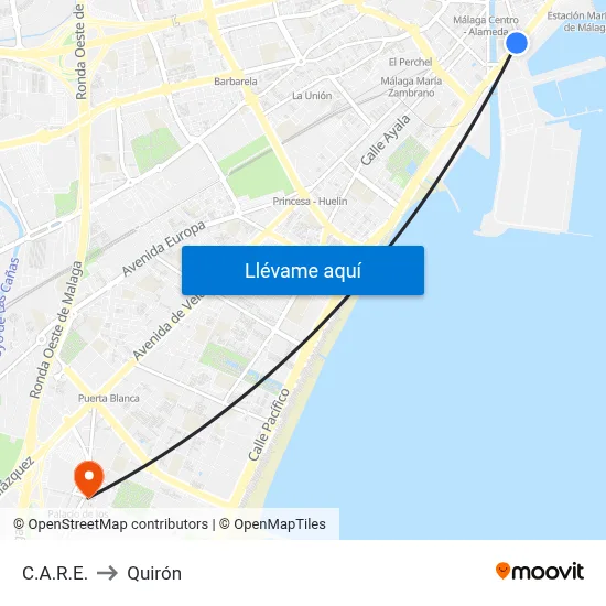 C.A.R.E. to Quirón map