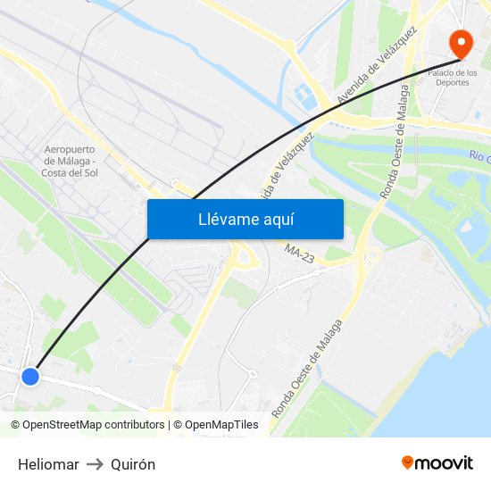Heliomar to Quirón map