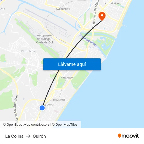 La Colina to Quirón map