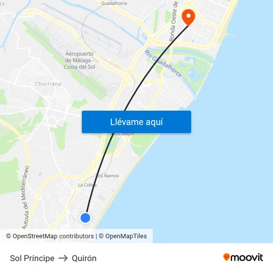 Sol Príncipe to Quirón map