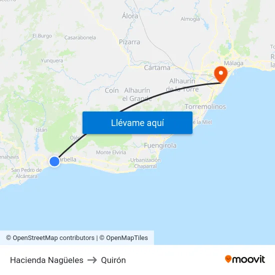 Hacienda Nagüeles to Quirón map