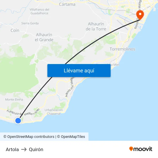 Artola to Quirón map