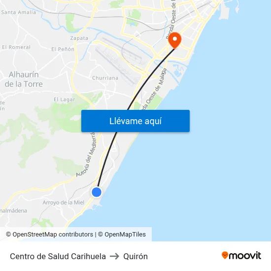Centro de Salud Carihuela to Quirón map