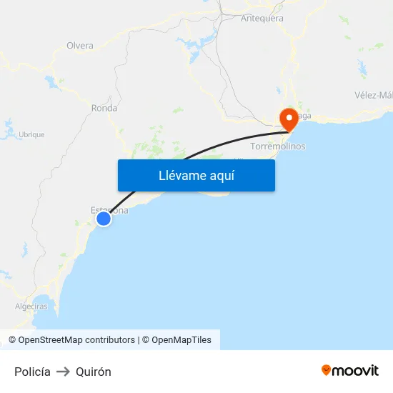 Policía to Quirón map