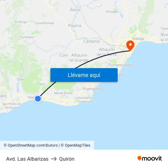 Avd. Las Albarizas to Quirón map