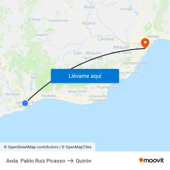 Avda. Pablo Ruiz Picasso to Quirón map