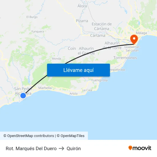 Rotonda Marqués Del Duero to Quirón map