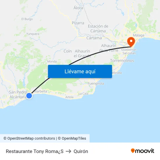 Restaurante Tony Roma¿S to Quirón map