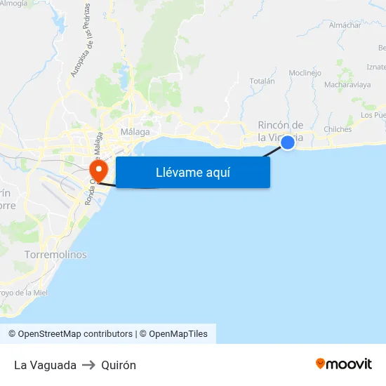 La Vaguada to Quirón map