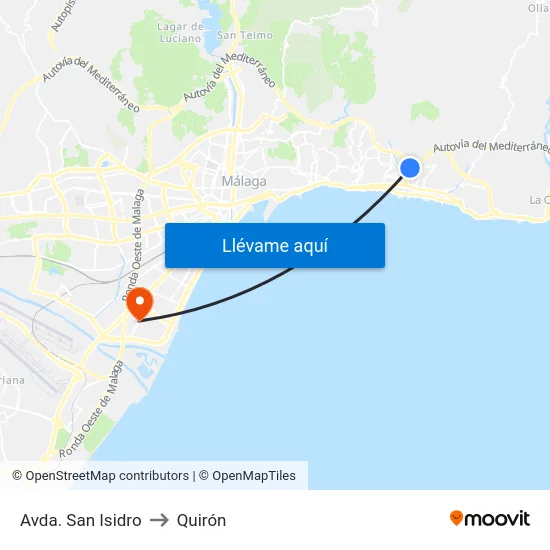 Avda. San Isidro to Quirón map