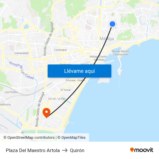 Plaza Del Maestro Artola to Quirón map