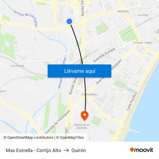 Max Estrella - Cortijo Alto to Quirón map