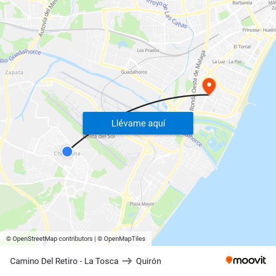 Camino Del Retiro - La Tosca to Quirón map