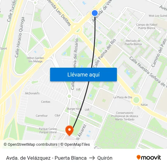 Avda. de Velázquez - Puerta Blanca to Quirón map