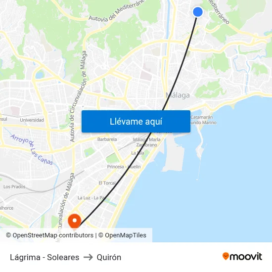 Lágrima - Soleares to Quirón map