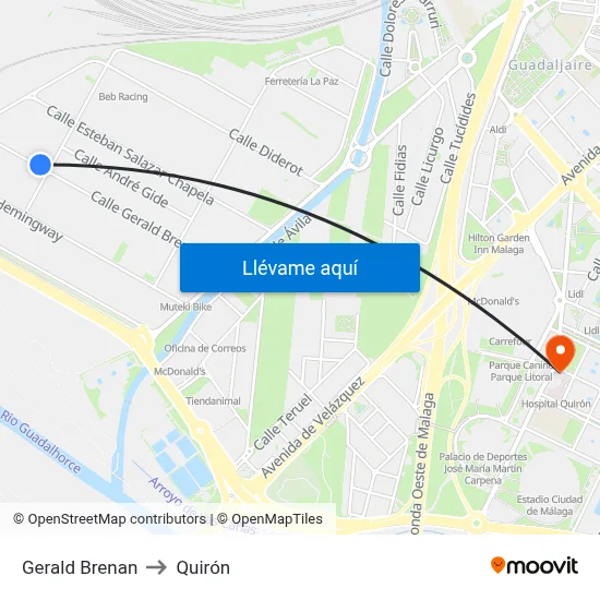 Gerald Brenan to Quirón map