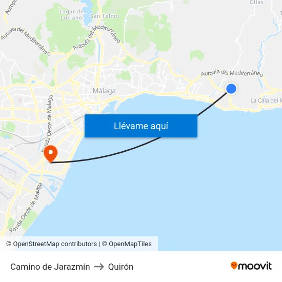 Camino de Jarazmín to Quirón map