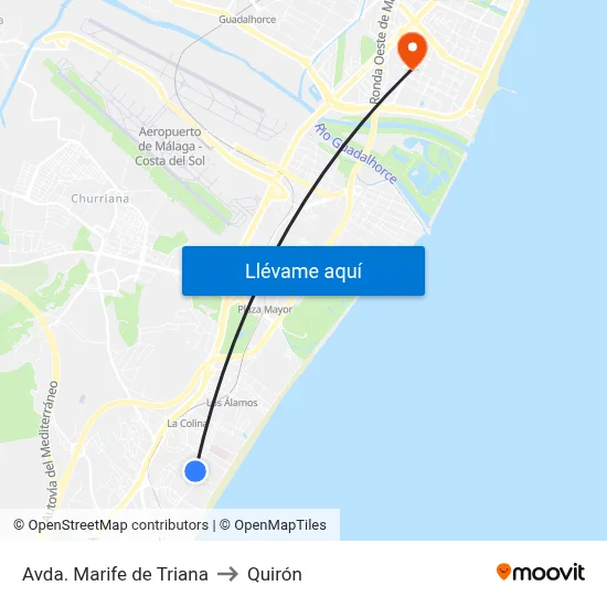 Avda. Marife de Triana to Quirón map