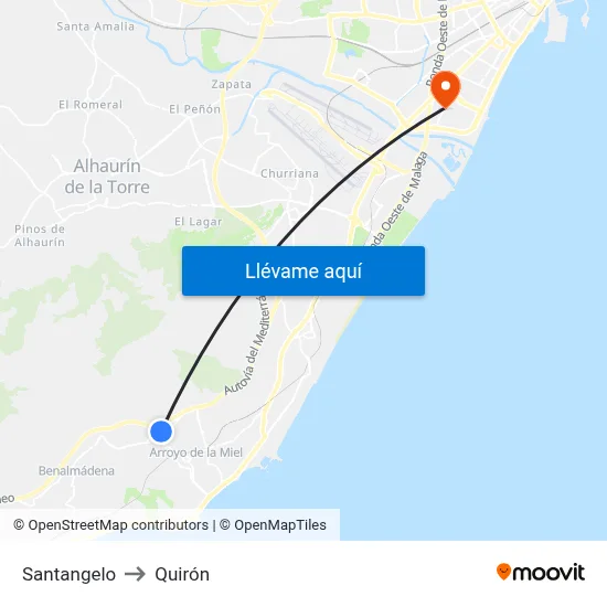 Santangelo to Quirón map