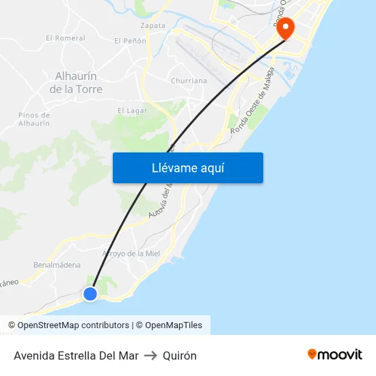 Avenida Estrella Del Mar to Quirón map