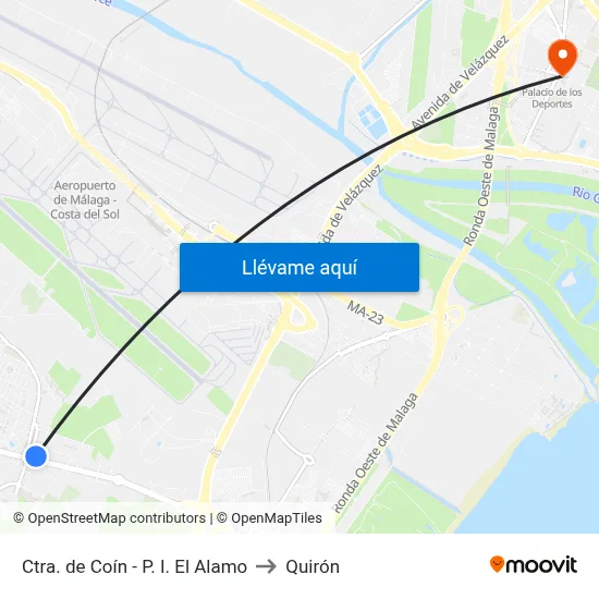Ctra. de Coín - P. I. El Alamo to Quirón map