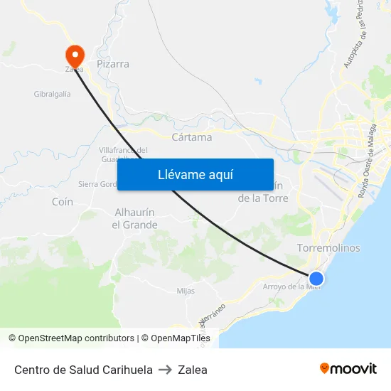 Centro de Salud Carihuela to Zalea map