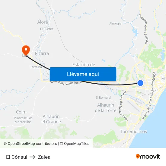 El Cónsul to Zalea map
